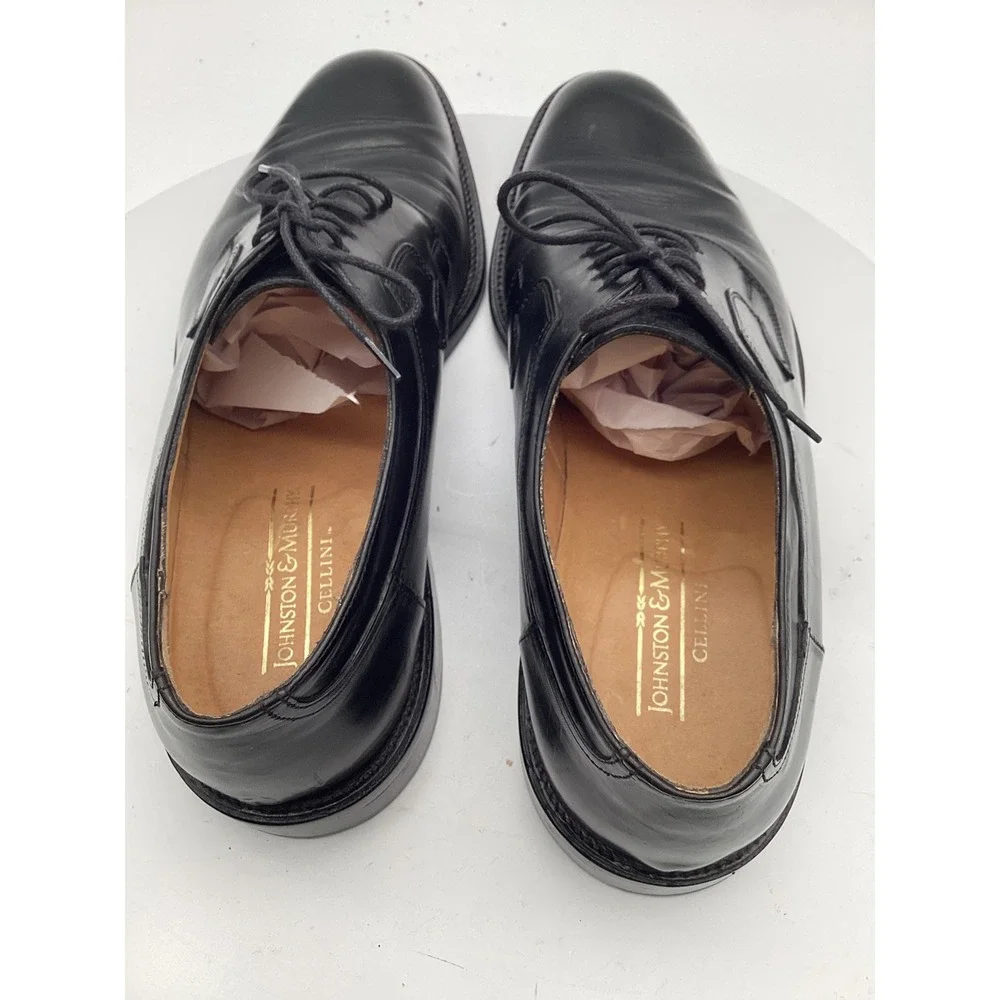 Johnston & Murphy - Men's Plain Toe Derby Oxford Black Leather - Size 9.5M‎